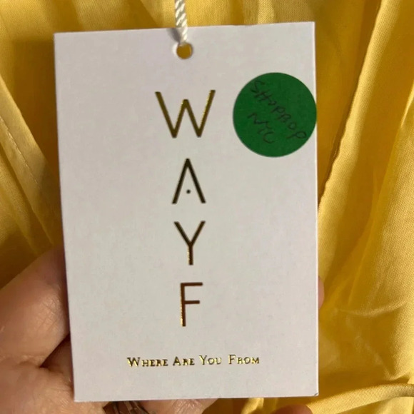 BNWT WAYF Yellow Cotton Mini Dress in Yellow Size XS - Picture 15 of 15